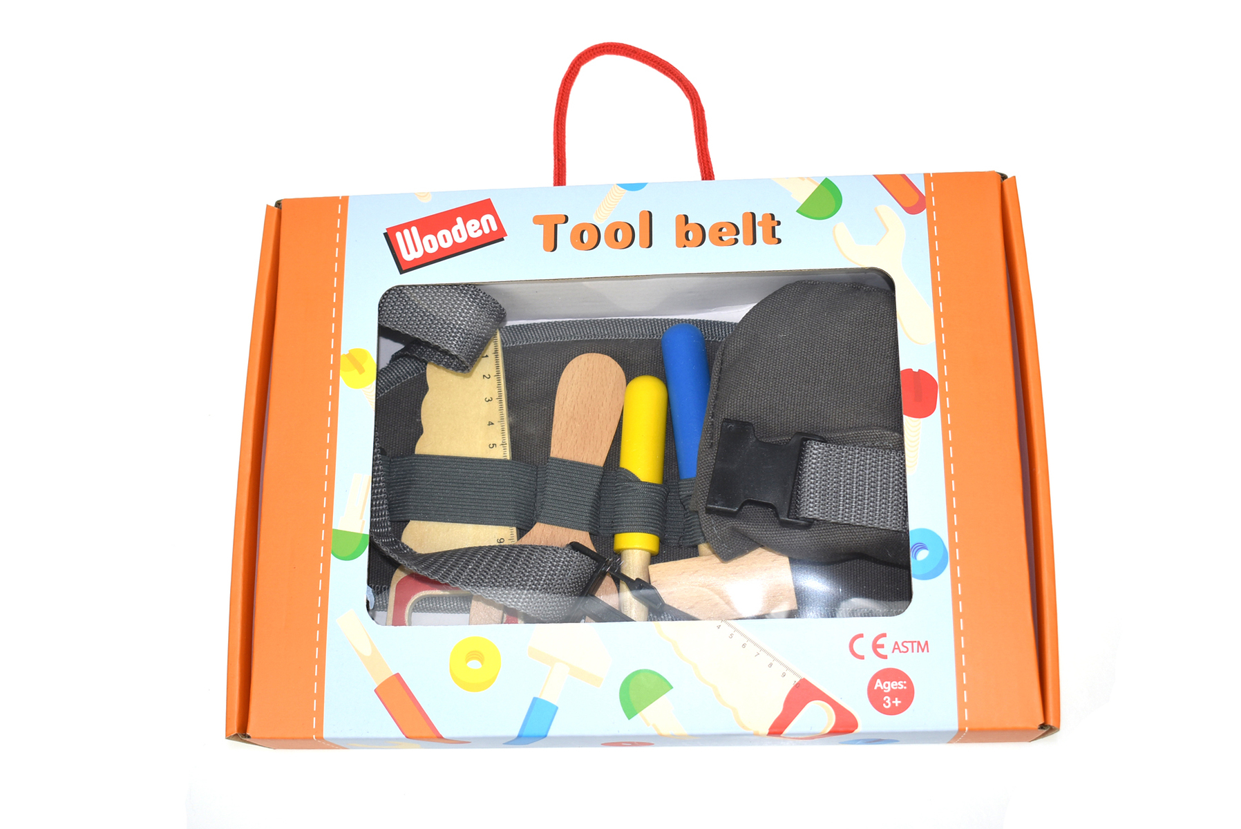 Wooden Tool Belt Set Bright Colours