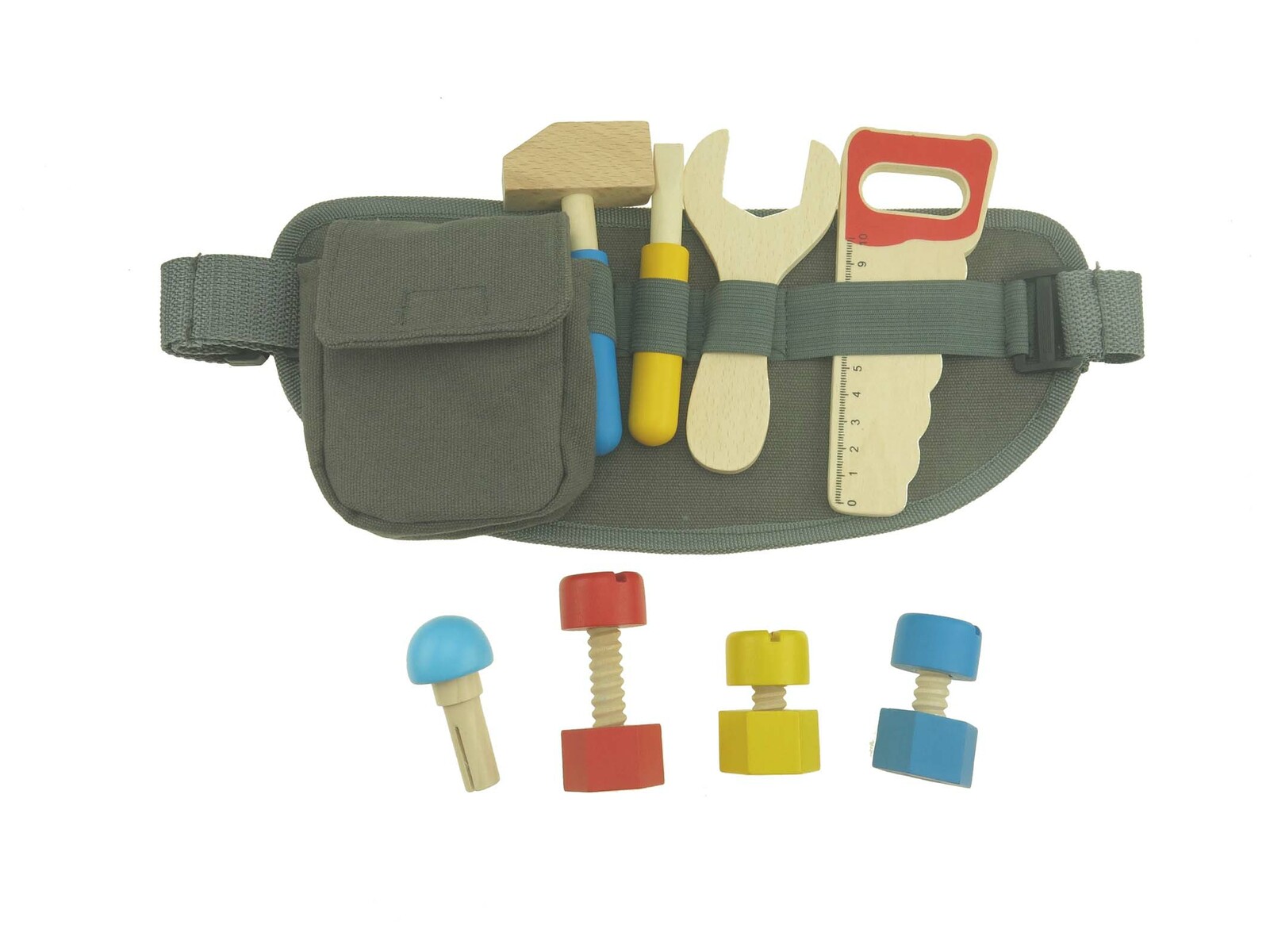 Wooden Tool Belt Set Bright Colours