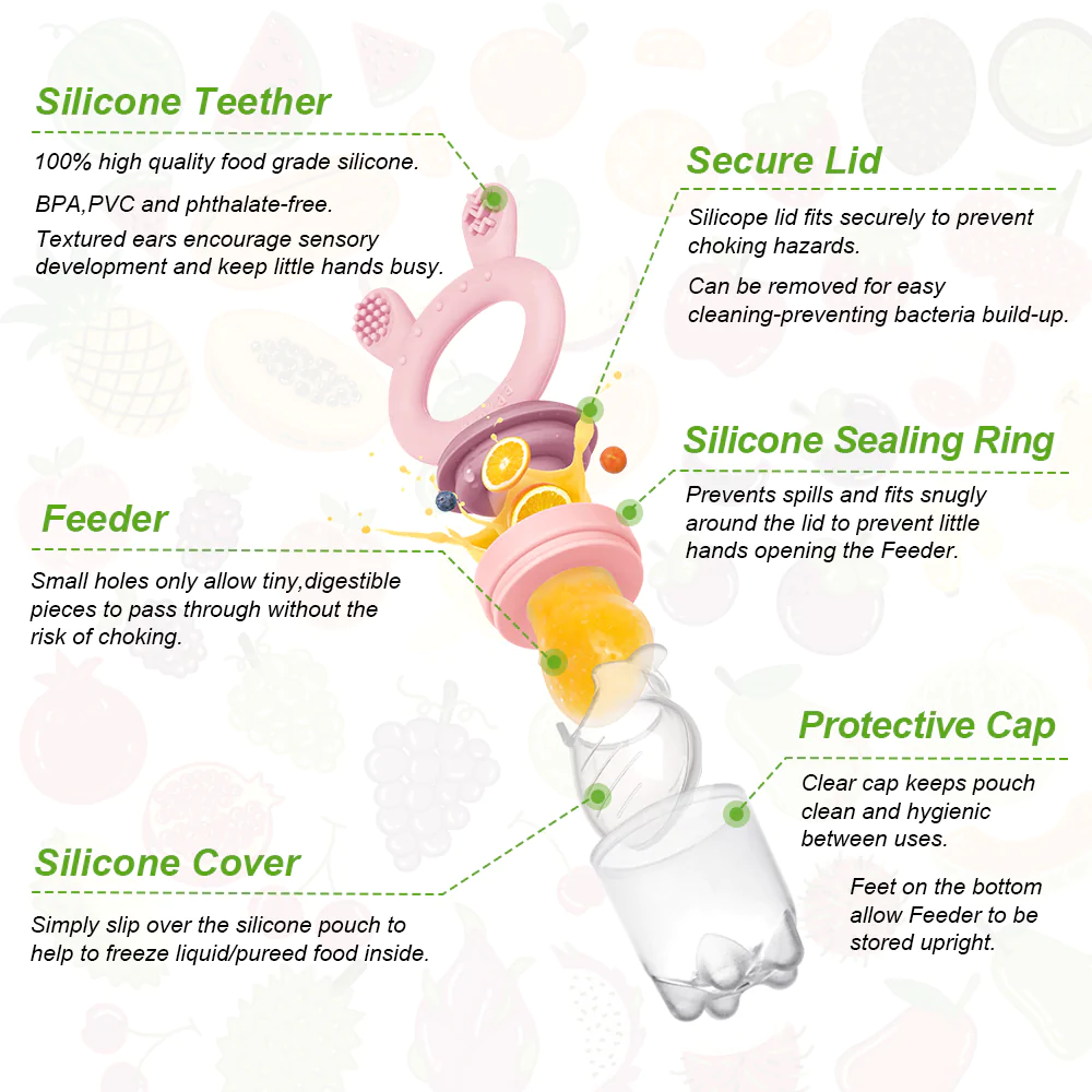 Haakaa | Food Feeder and Cover Set | Steel Blue - Image 3