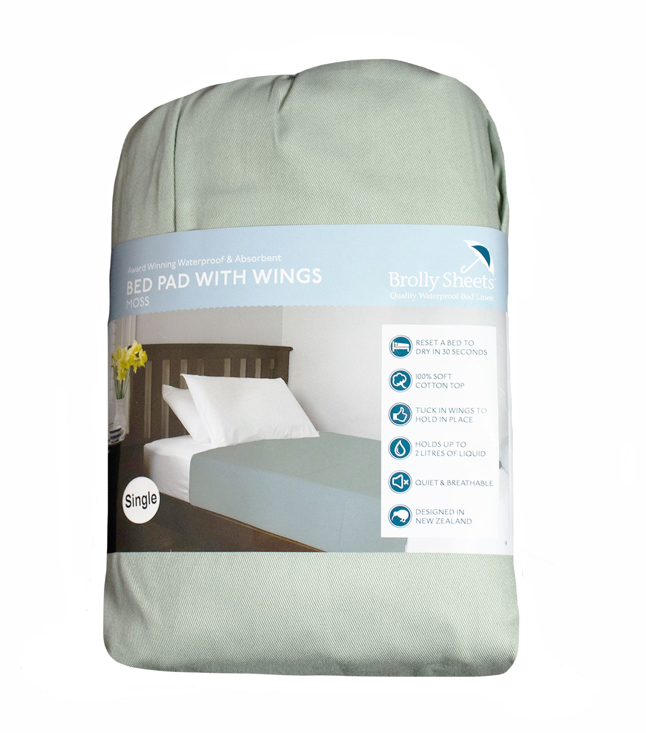 Brolly Sheet | Helps with toilet training | Single | Moss - Image 4